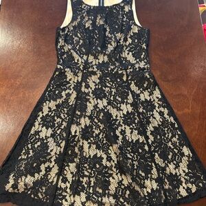 Apt. 9 Black Lace Nude Underlay Dress